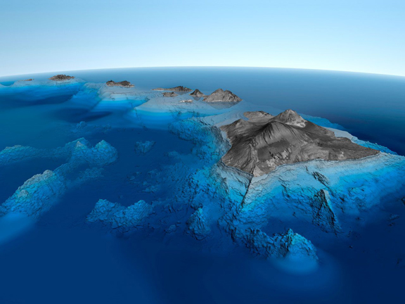 [3-D view of Hawaii] Graphic by Nils Sparwasser.