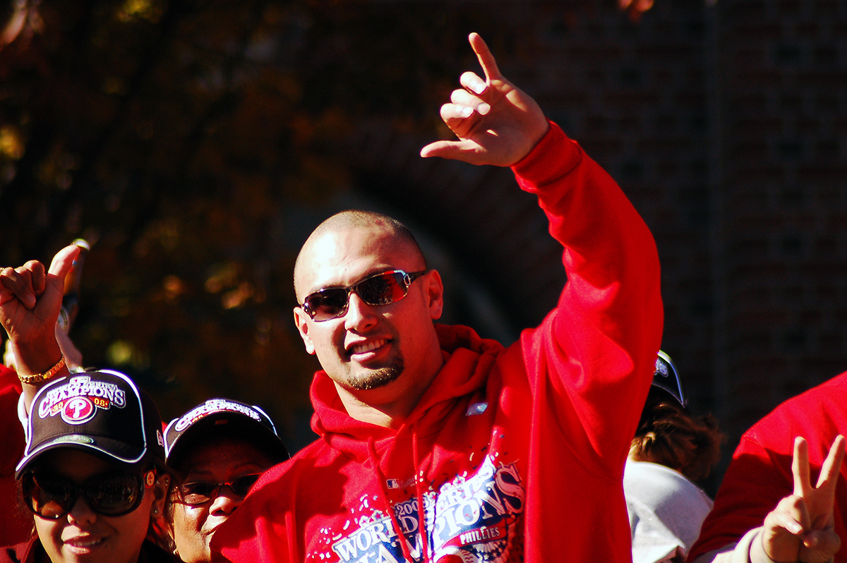 [Shane Victorino] World Series champion. Photo by Matthew Crowne.