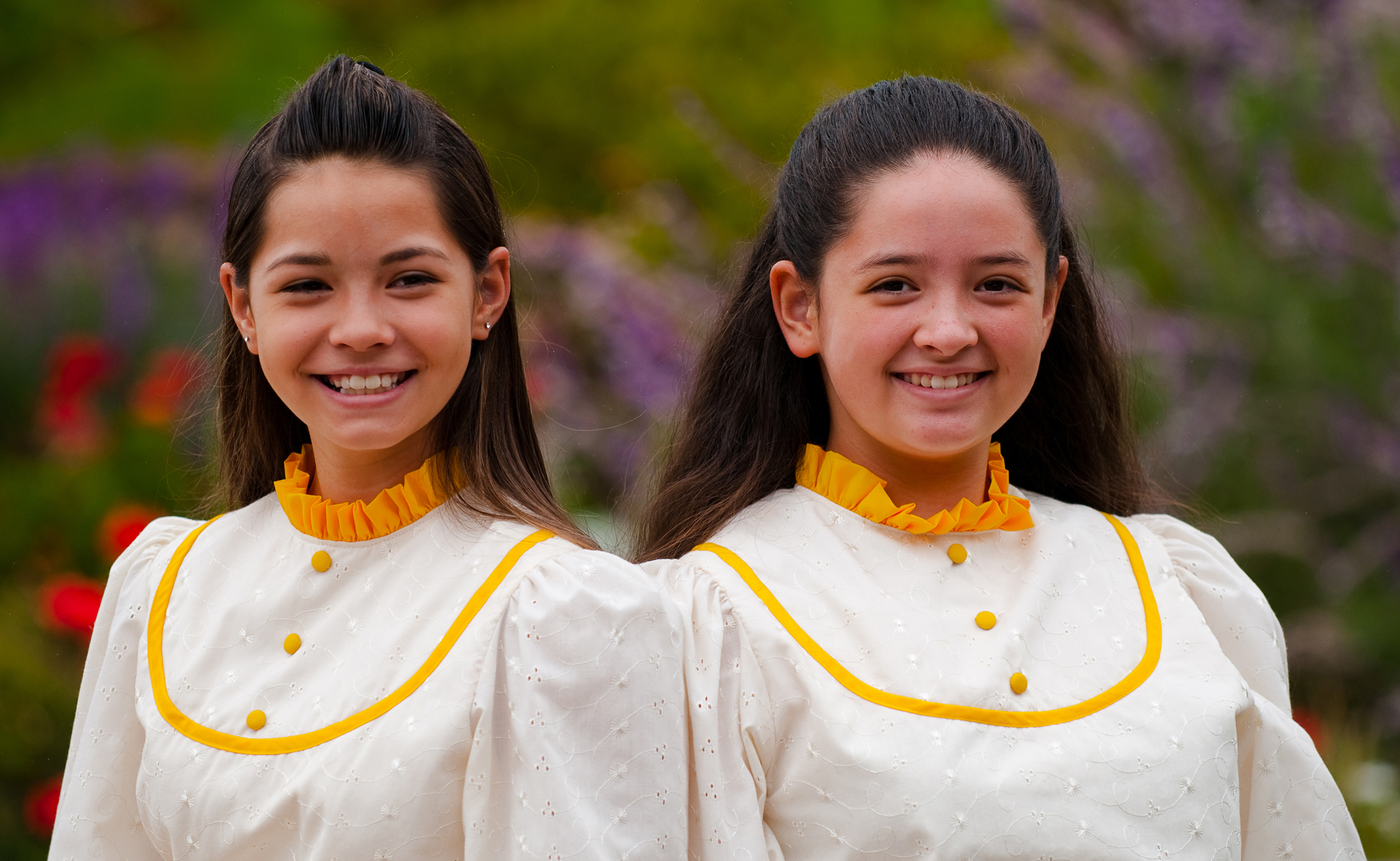 [Two hula dancers] Photo by Ruben Carillo.