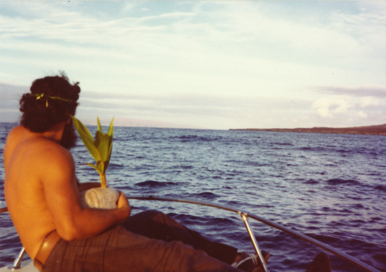 [George Helm] En route to Kahoʻolawe. Photographer unknown.